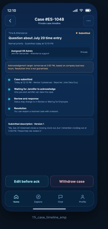 Case timeline